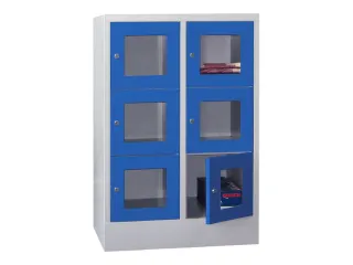 lockerkast,HxBxD 1187x800x500mm,2x3vakken,RAL7035,front RAL5010 - 2