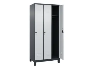 locker,HxBxD 1950x900x500mm,3vak,vak B 300mm,draaigrendel,voeten - 2