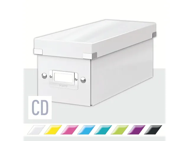 Cd-box Leitz Click & Store 143x136x352mm Wit 84% gerecycled karton