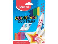viltstift Color'Peps Duo Stamp, 8 stuks assorti