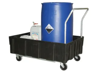 verrijdbare PE-opvangbak,v. 1x200l vat,opvangvol. 250l - 1