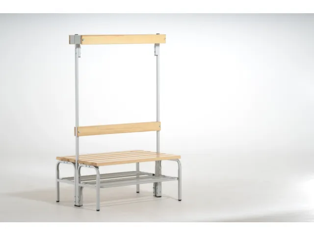 dubbele zitbank,HxLxD 1650x1015x725mm,houten lijst,frame staal RAL7035
