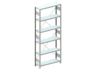 Inhaakstelling Basisveld 2500x1056x336mm 6legborden 100kg Ral7035 - 1