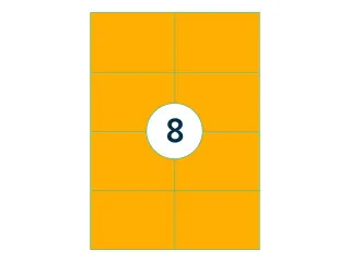 Gekleurde Etiketten 105x74mm Fluor Oranje 42420 - 2
