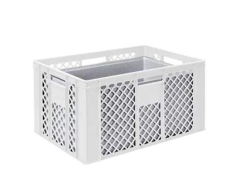 Euronorm-stapelbak,m. isoleerbox,HxLxB 320x600x400mm,63/35l,HDPE,wit