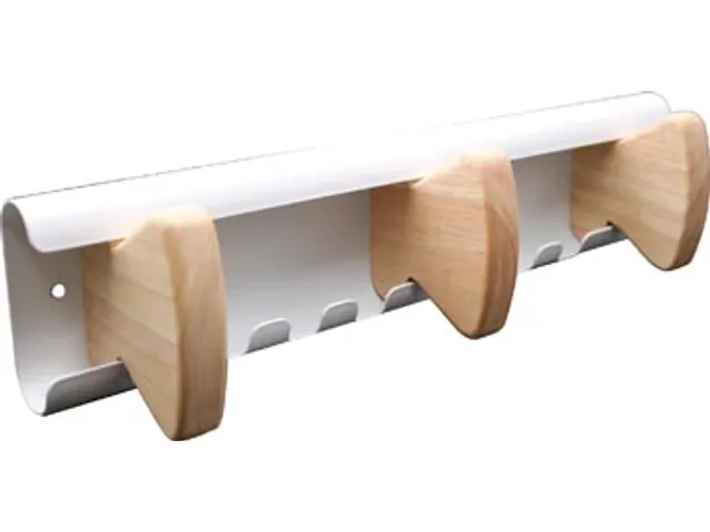 Unilux Wandkapstok Aurora Wit Beukenhout 3 haken