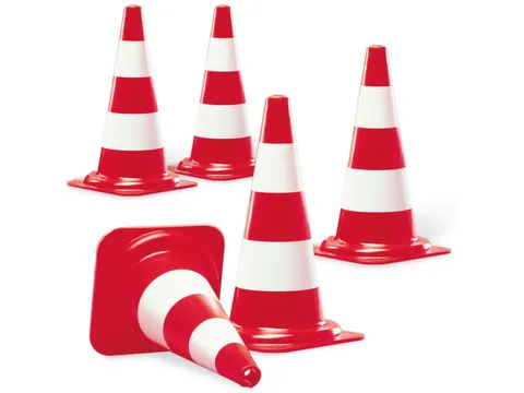 pion,H 500mm,rood/wit,lichtgevend overdag