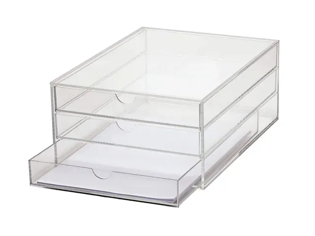OUTLET Acryl Ladenblok A4 3 Laden Transparant