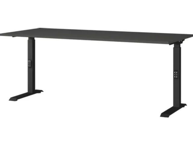 In hoogte verstelbaar bureau,HxBxD 680-910x1800x800mm,blad grafiet