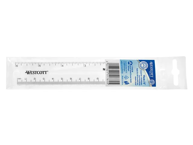 Règle Westcott plastique 15cm flexible pour gauchers