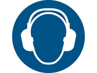 Pictogram bordje Djois Gehoorbescherming verplicht Ø200mm blauw - 1
