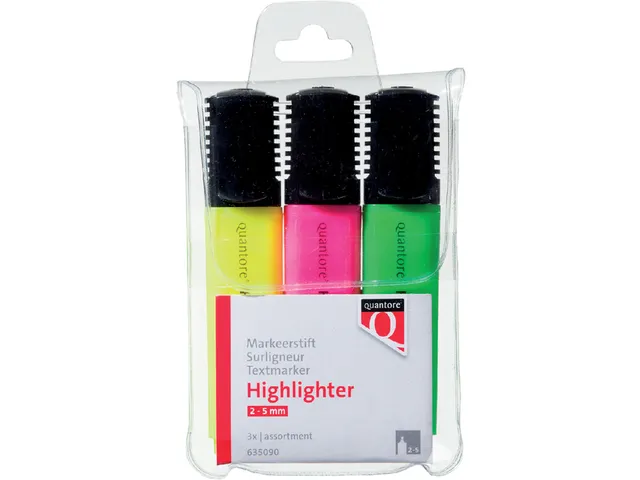 Quantore Markeerstift assorti beitelpunt 2-5mm, etui 3 stuks