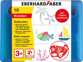 Badkrijt Eberhard Faber 10 stuks in bewaarbox incl. 5 patronen - 1