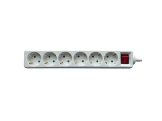 Stekkerdoos BRASQ 6 voudig 3 meter wit - 1