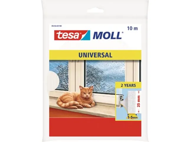 Moll Universal tochtstrip 10 m x 25 mm wit
