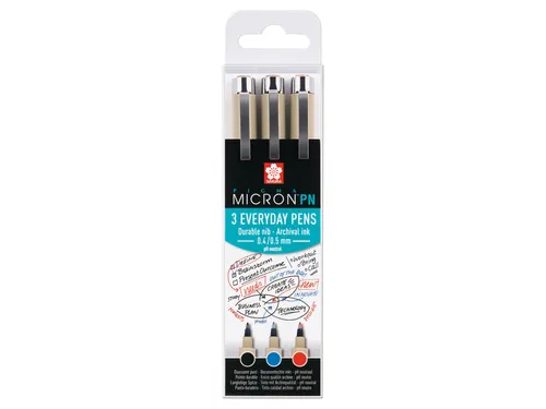 Fineliner Sakura Pigma Micron 0.4mm blister à 3 stuks assorti