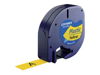 Labeltape Dymo Letratag 91202 plastic 12mm zwart op geel S0721620 - 4