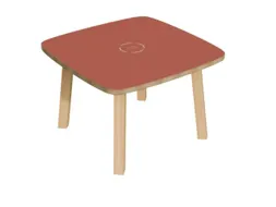 bijzettafel,HxBxD 400x600x600mm,4voeten natuur,vierkante buis