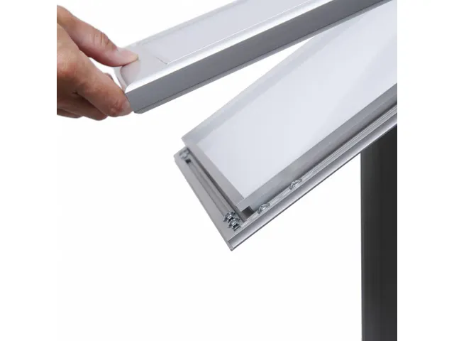 Menustandaard Vergrendelbaar 2xA4 met logopaneel LED verlicht