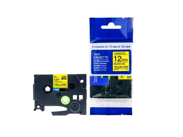 Labeltape Brother Compatible Tze-631 12Mm Zwart Op Geel