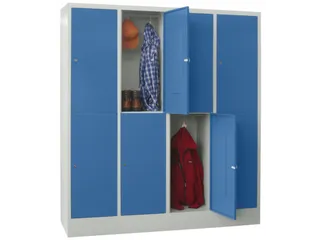 lockerkast,HxBxD 1850x1600x500mm,4x2vakken,RAL7035,front RAL5012 - 2