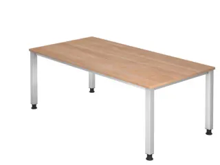 In hoogte verstelbaar bureau,HxBxD 680-760x2000x1000mm,blad notenboom - 1
