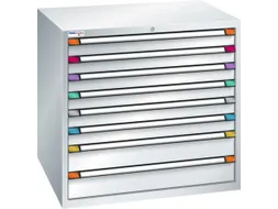 ladekast HxBxD 1000x1005x695mm 8 laden RAL7035 front RAL7035