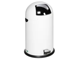 Push & Kick Afvalbak Staalplaat 40 Liter 730x415mm Met Pedaal Wit - 1