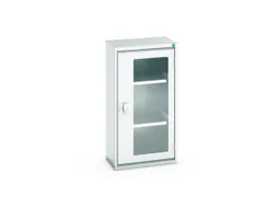 vitrinekast 1000x525x350mm 2xStalen bodem romp RAL7035 front RAL7035