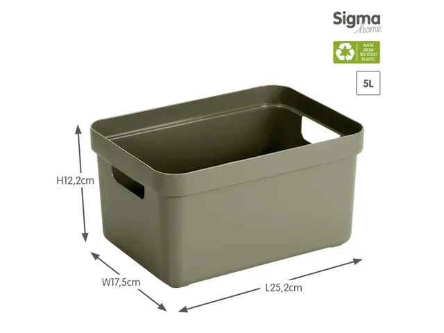 Sigma Home opbergbox 5L donkergroen - 25,2x17,5x12,2cm