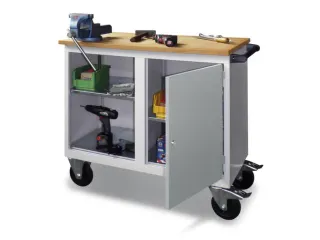 Werkplaatswagen 400kg Staalplaat 915x1090x600mm 1 Open Vak 1 Kast - 1