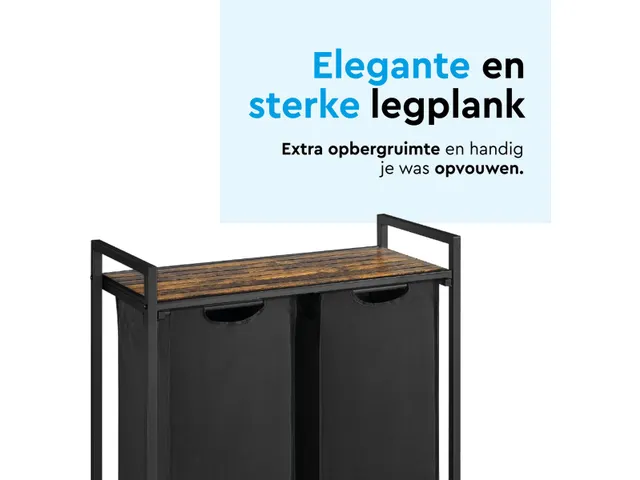 BRASQ Wasmand 2 vakken Zwart LB200