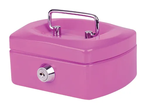 Geldkist Pavo met muntgleuf 125x95x60mm roze