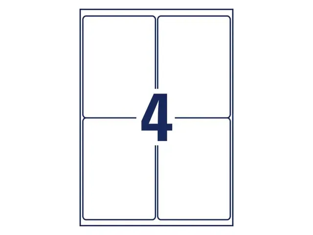 Etiquette ILC Avery 99,1x139mm blanche NP 25 feuilles 4 etiquettes par