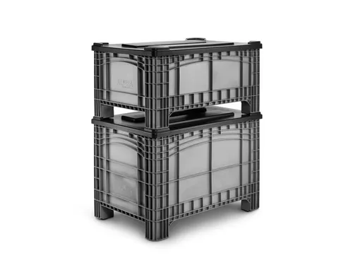 oplegdeksel,PE,v. container met grote capaciteit,BxD 1200x800mm,grijs