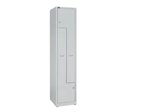 Z-garderobekast,HxBxD 1850x400x500mm,vak B 400mm,cil.-slot,sokkel