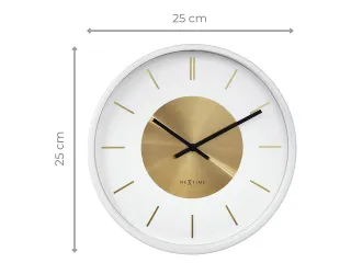 Wandklok NeXtime Retro II 25cm wit/goud metaal - 8