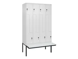 Z-garderobekast,HxBxD 2120x1200x815mm,8vak,vak B 300mm,draaigrendel