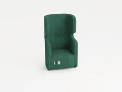 fauteuil,1-zits,geluidabsorberend,stof turkoois,HxBxD 1330x860x760mm