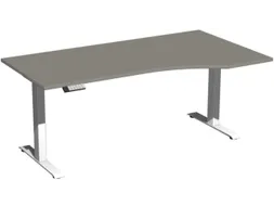 In hoogte verstelbaar bureau in vrije vorm,HxBxD 630-1280x1800x1000mm