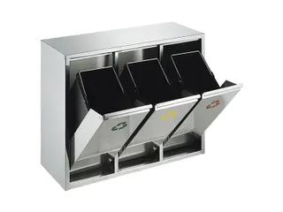 Recycling Afvalbak 3x 8 Liter Mat Rvs - 2