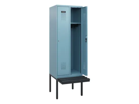 locker met bank,HxBxD 1950x600x815mm,2vak,vak B 300mm,cilinderslot