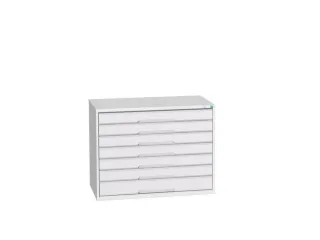 ladekast HxBxD 800x1050x550mm 7laden romp RAL7035 front RAL7035 - 1