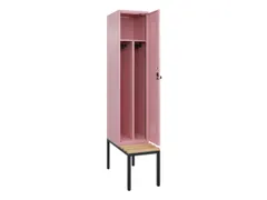locker met bank,voor scheiding van kleding,HxBxD 2120x400x815mm,1vak