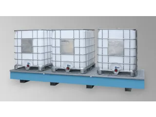 Opvangbak 3x Ibc 1000l Staal 385x 3850x 1300mm Ral 5015 - 2