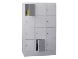 Lockersysteem 1518x930x500mm 3x4 Vakken 300mm Cilinderslot Sokkel