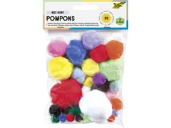 Pompon Folia 30 stuks diverse kleuren en afmetingen 30 stuks