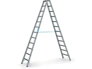 veiligheidsladder,beide zijden,2x12treden m. R13-laag,balk L 3,39m - 2