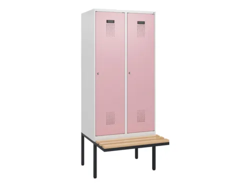 locker met bank,HxBxD 1950x800x815mm,2vak,vak B 400mm,cilinderslot