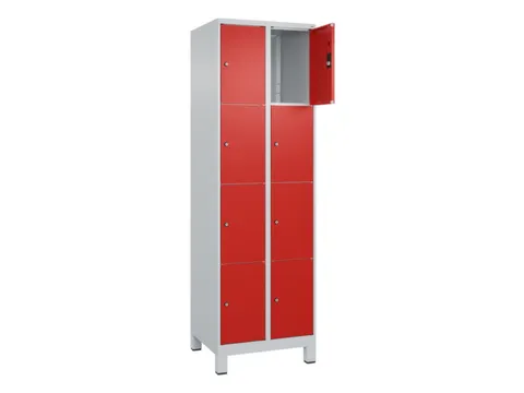 lockerkast,HxBxD 1950x600x500mm,2x4vakken,vak B 300mm,cil.-slot,voeten